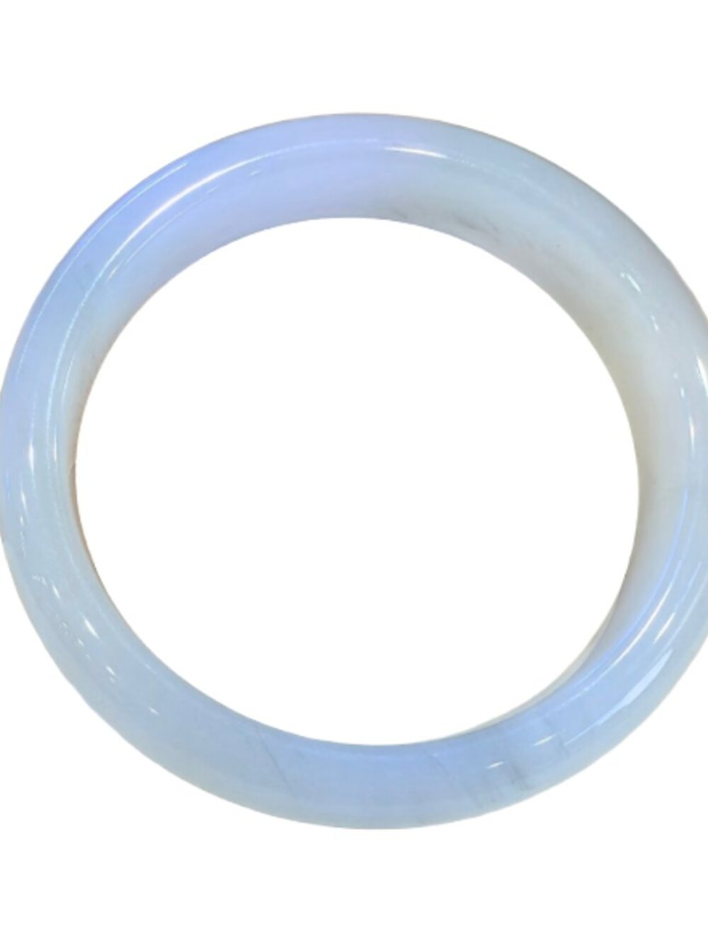 Natural Tianshan Jade Bangle 38.9g 59mm ID White Quartzite Stone Bracelet J017